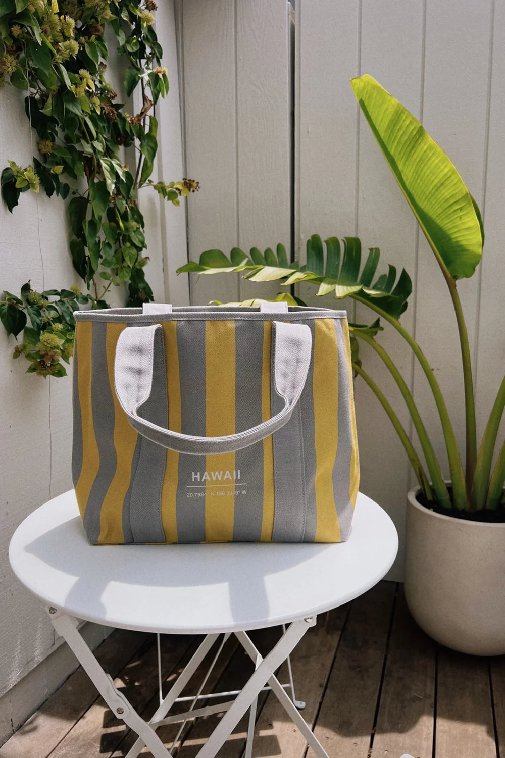 CLHEI Beach Bag in Mustard/Grey