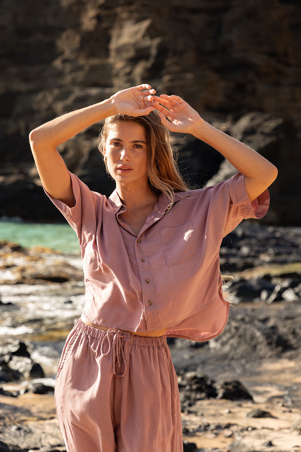 Mai Dylan Crop Top in Rosewood- Last One