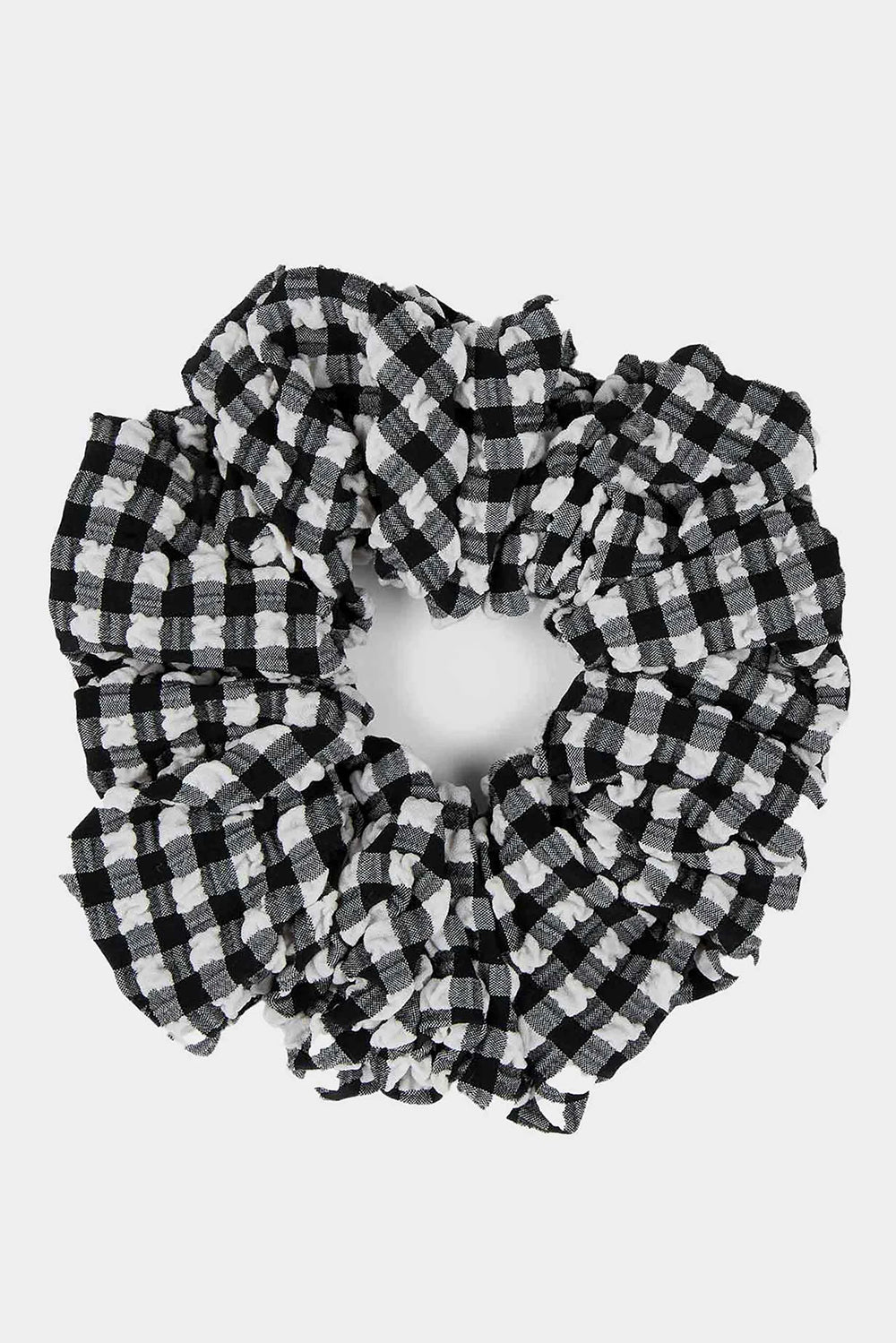 Hunza G Hair Scrunchie in Black Gingham