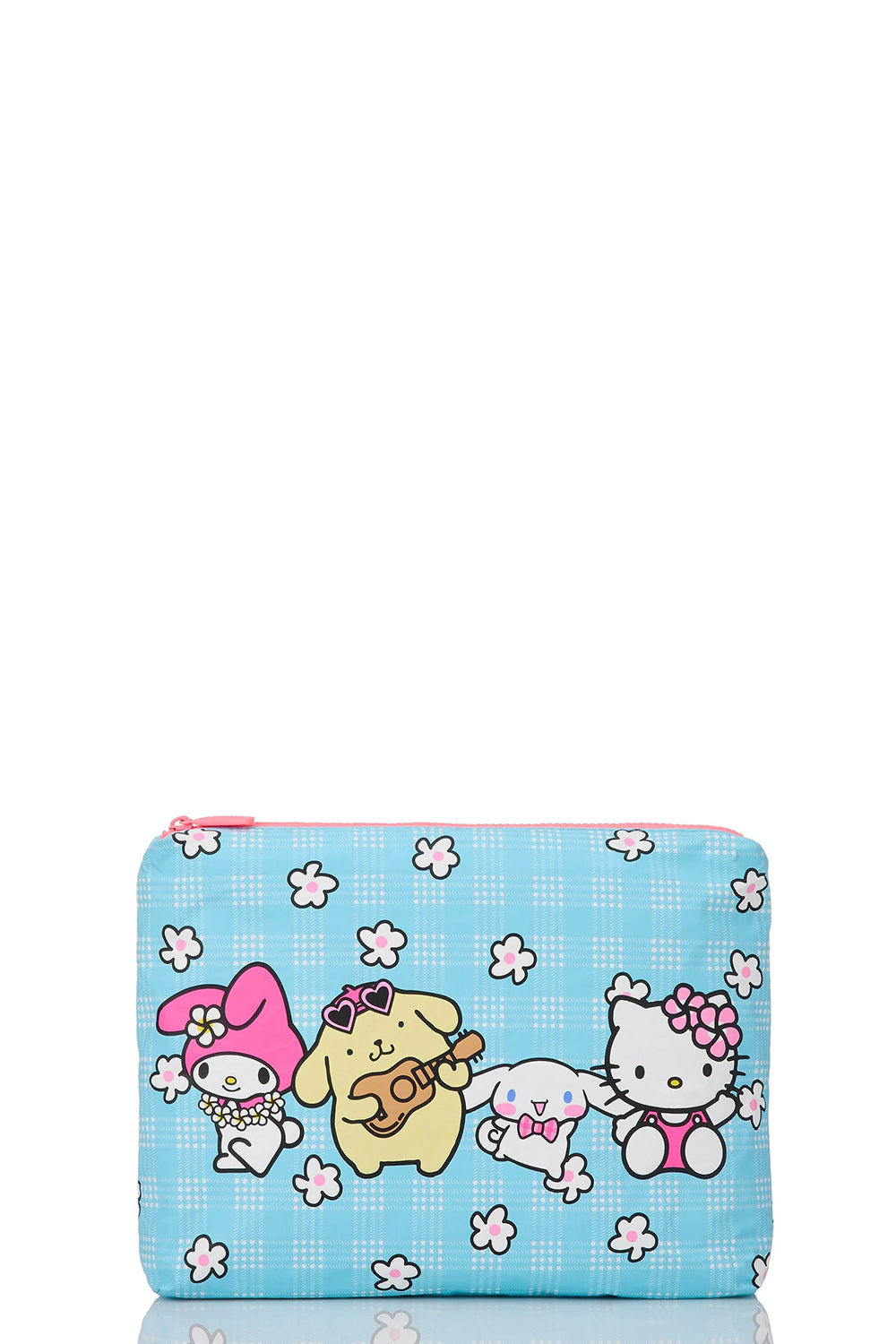 ALOHA Collection HELLO KITTY Palaka Friends Mid Pouch in Blue Skies