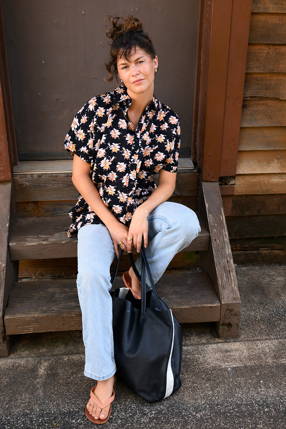 ACACIA *EXCLUSIVE* Mombasa Top in Black Vintage Aloha