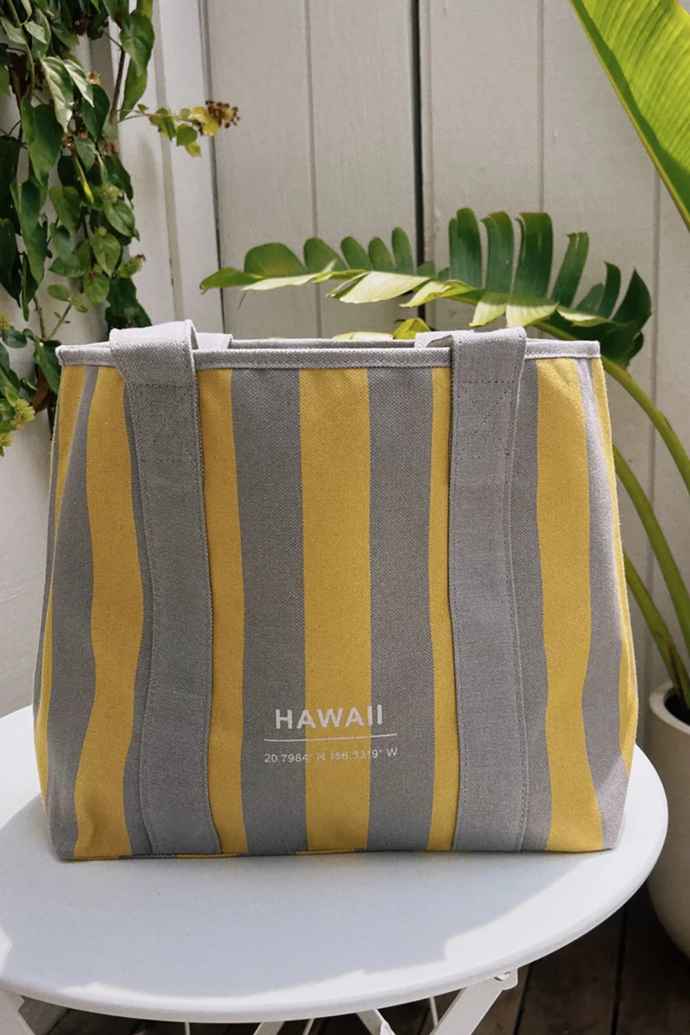 CLHEI Beach Bag in Mustard/Grey