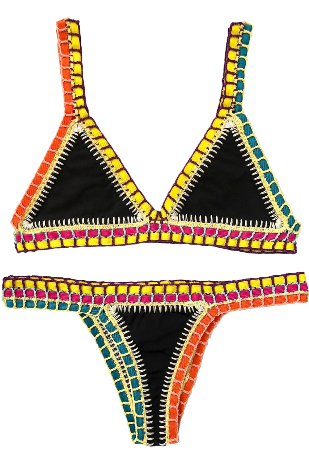 Coccoloba Swim Crochet Top in Black Kei