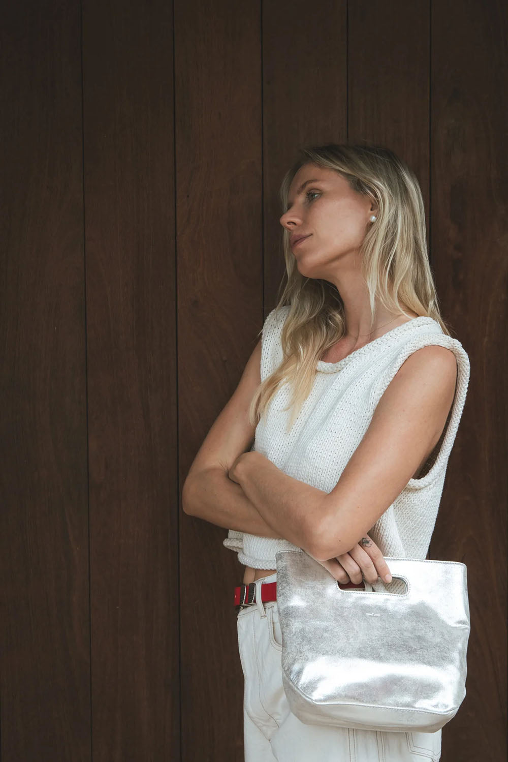 CLHEI Hali Bag in Metallic Silver