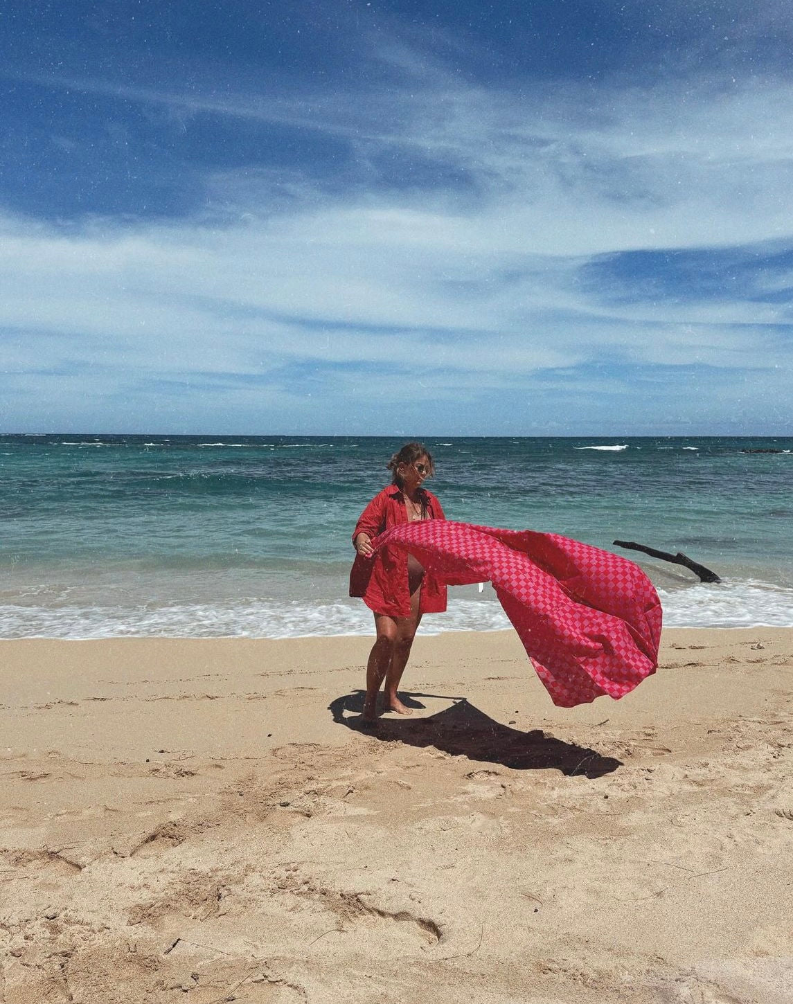 Olympia Etal Wyeth Sarong in Red Check