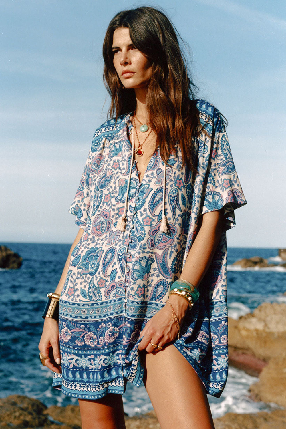 spell lovers beach tunic dress Spell Mermaid Cove Tunic Dress Musk