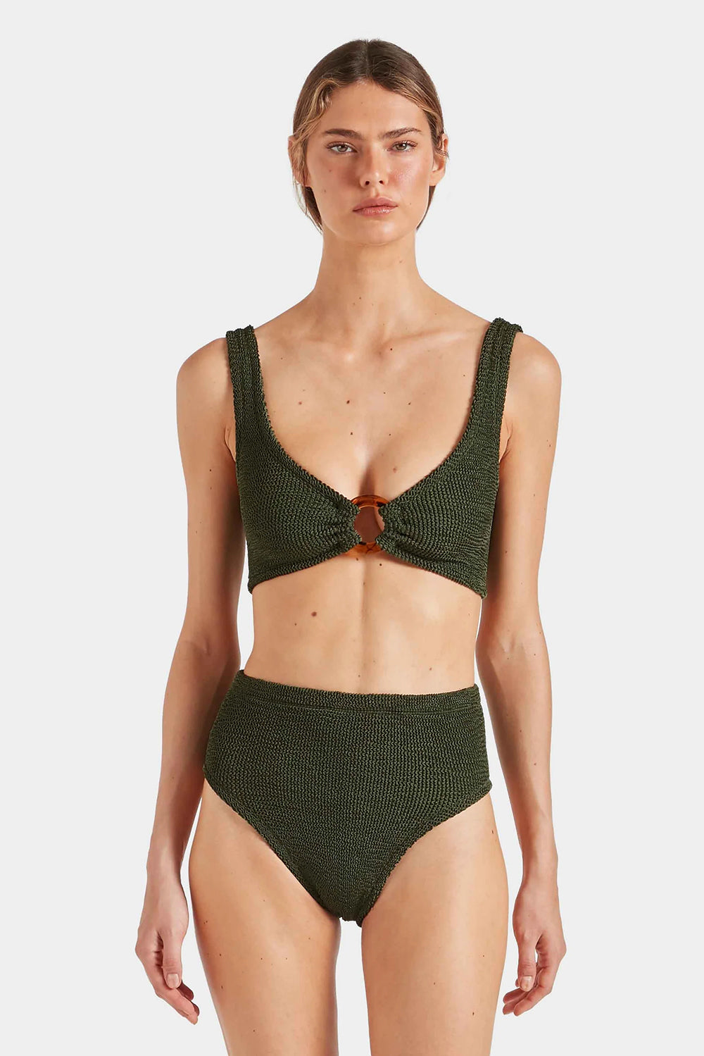Hunza G Nadine Bikini in Metallic Khaki