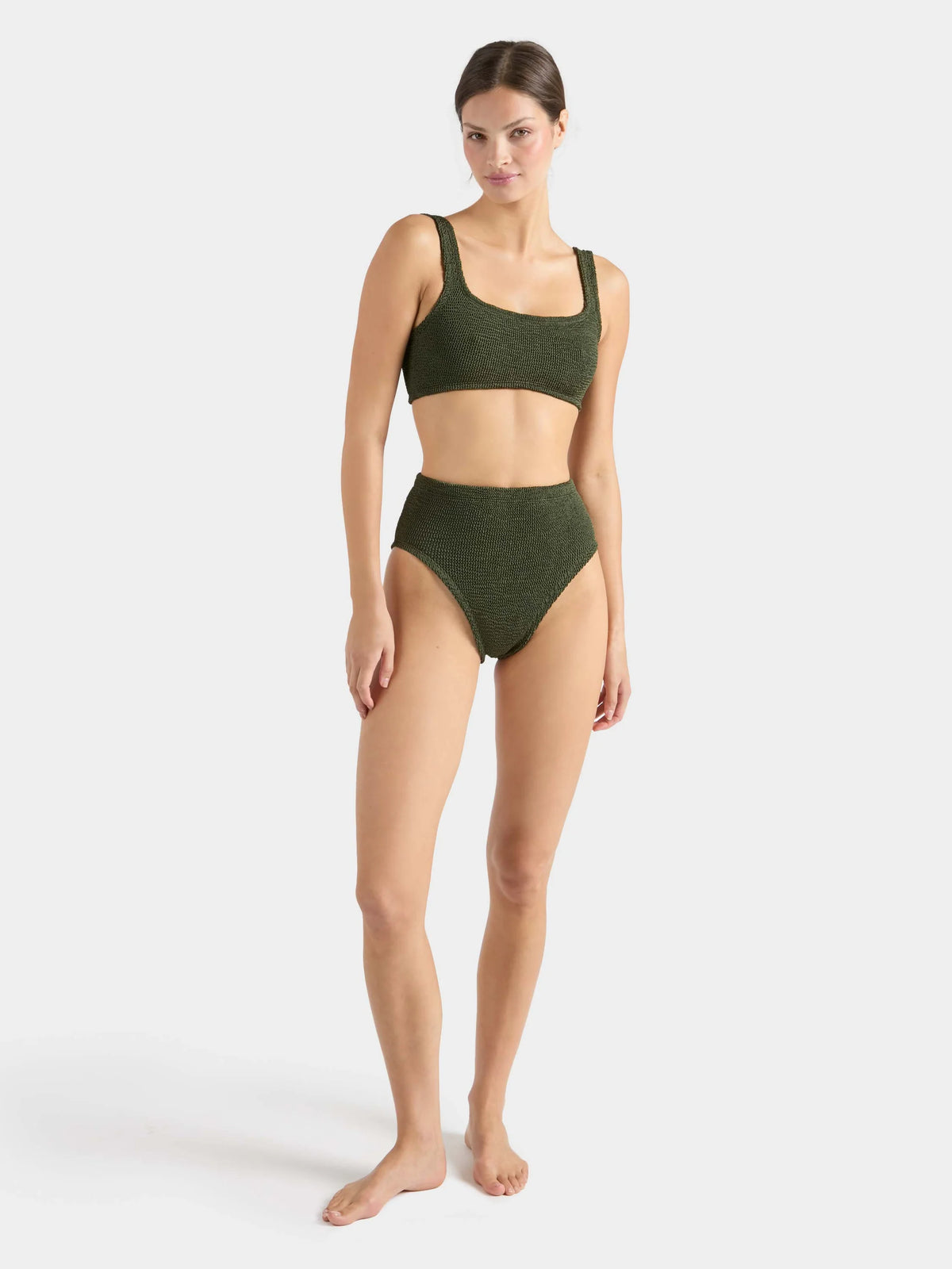 Hunza G Patricia Bikini in Metallic Khaki