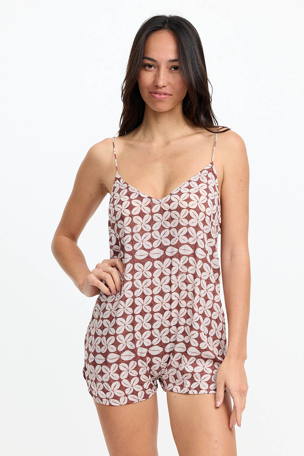 Benoa Swim May Romper in Cowrie Basket
