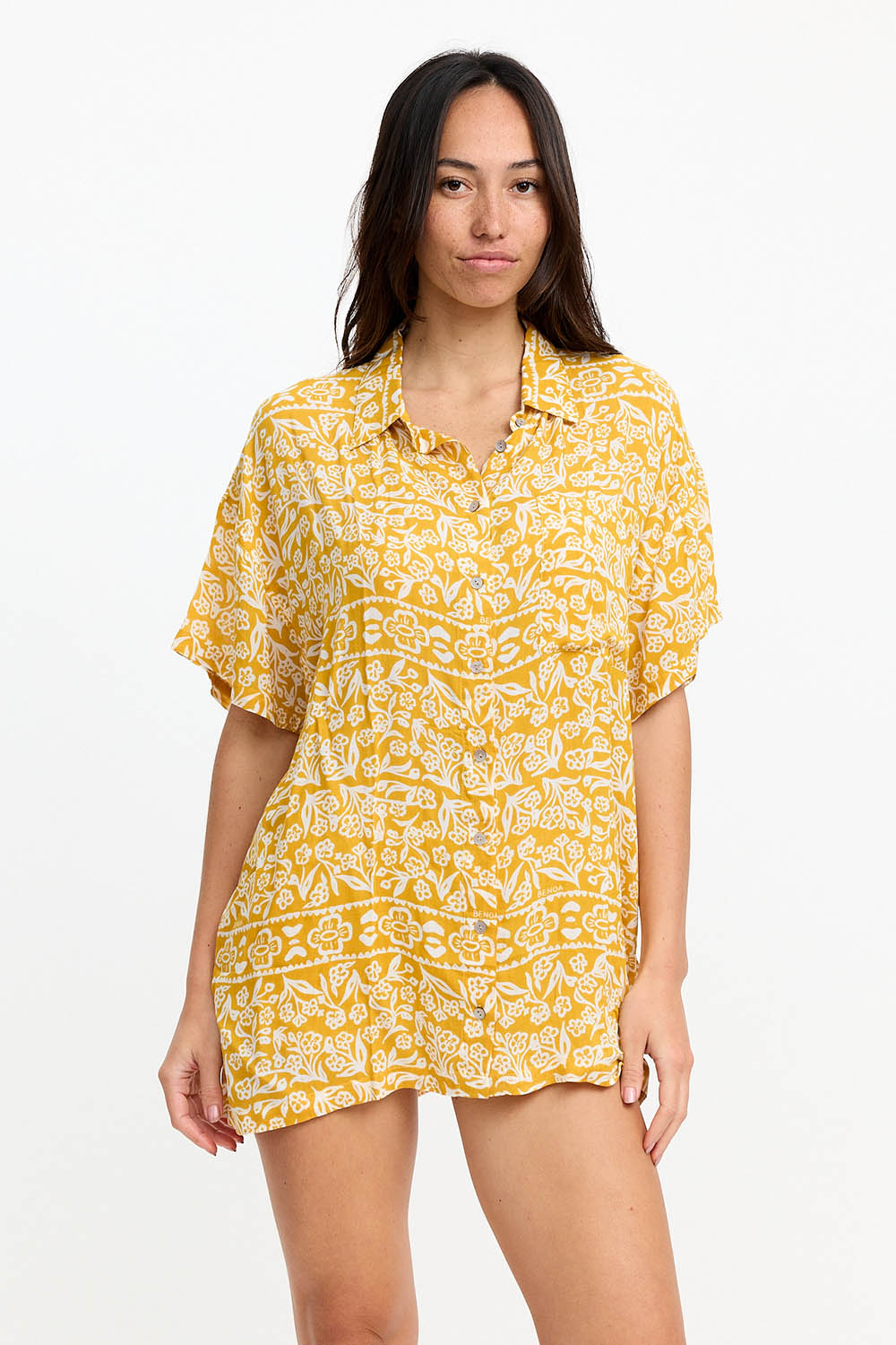 Benoa Swim Aloha Shirt Dress in Goldie – Society Bikini Hawaii