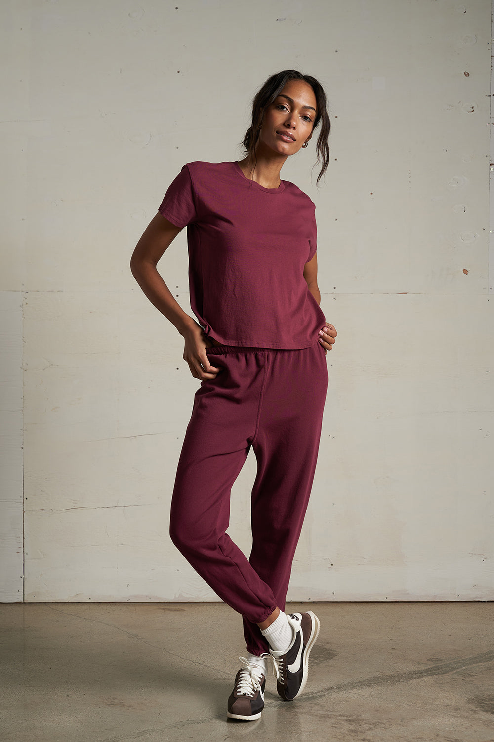 Harley Tee in Dark Burgundy