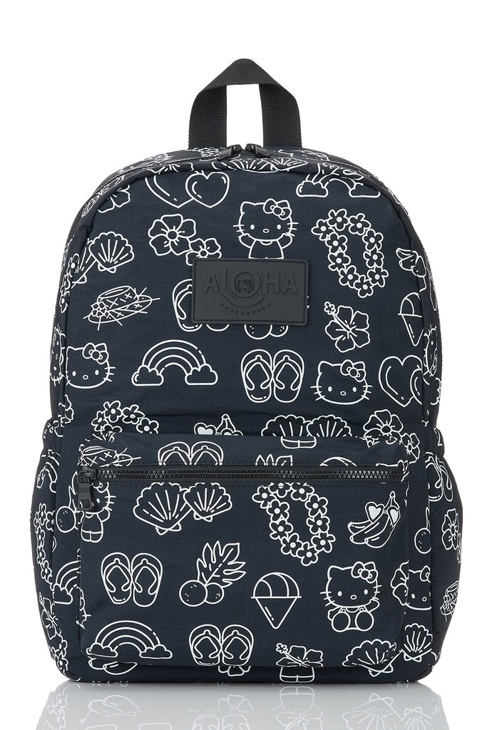 ALOHA Collection Hello Kitty Aloha Icons Backpack in Black/White