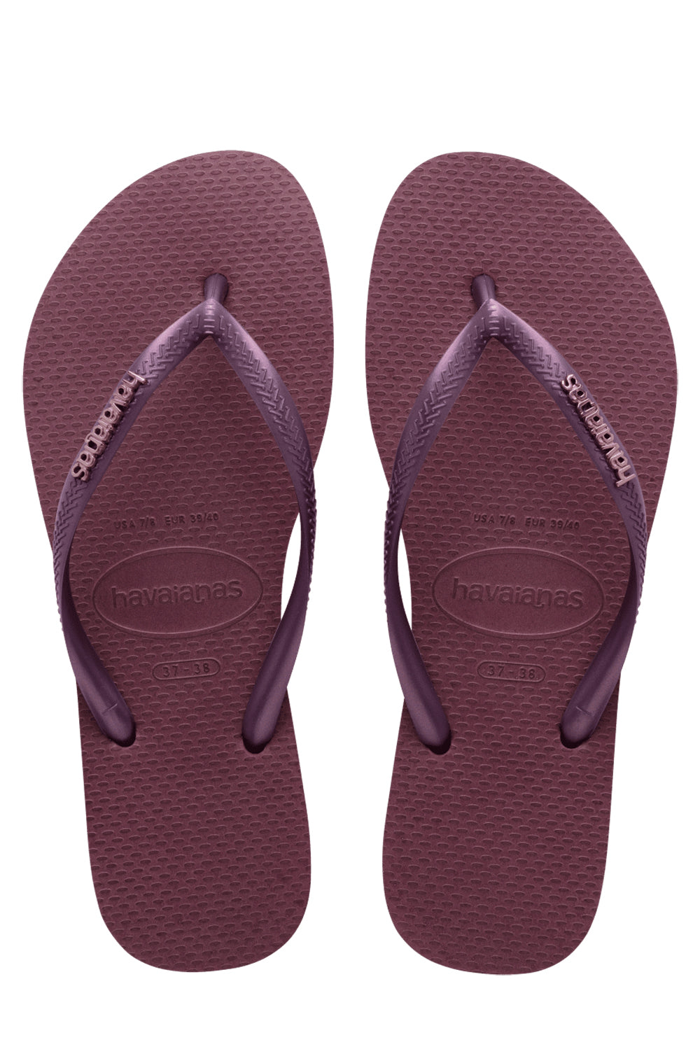 Havaianas Slim Logo Metallic in Purple Soil