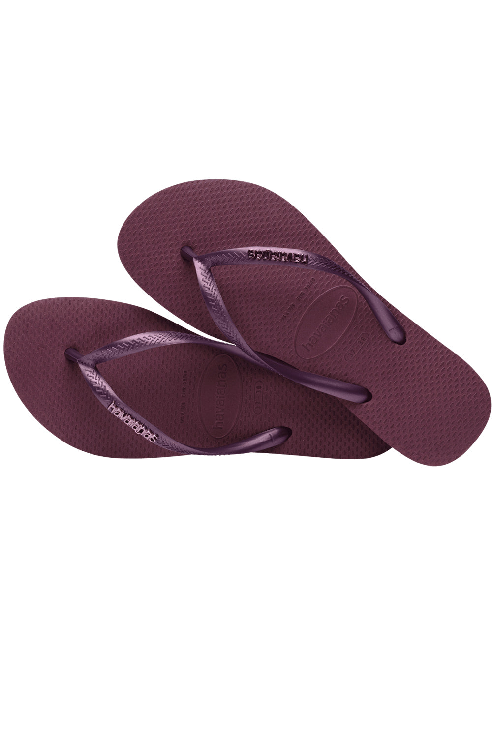 Havaianas Slim Logo Metallic in Purple Soil
