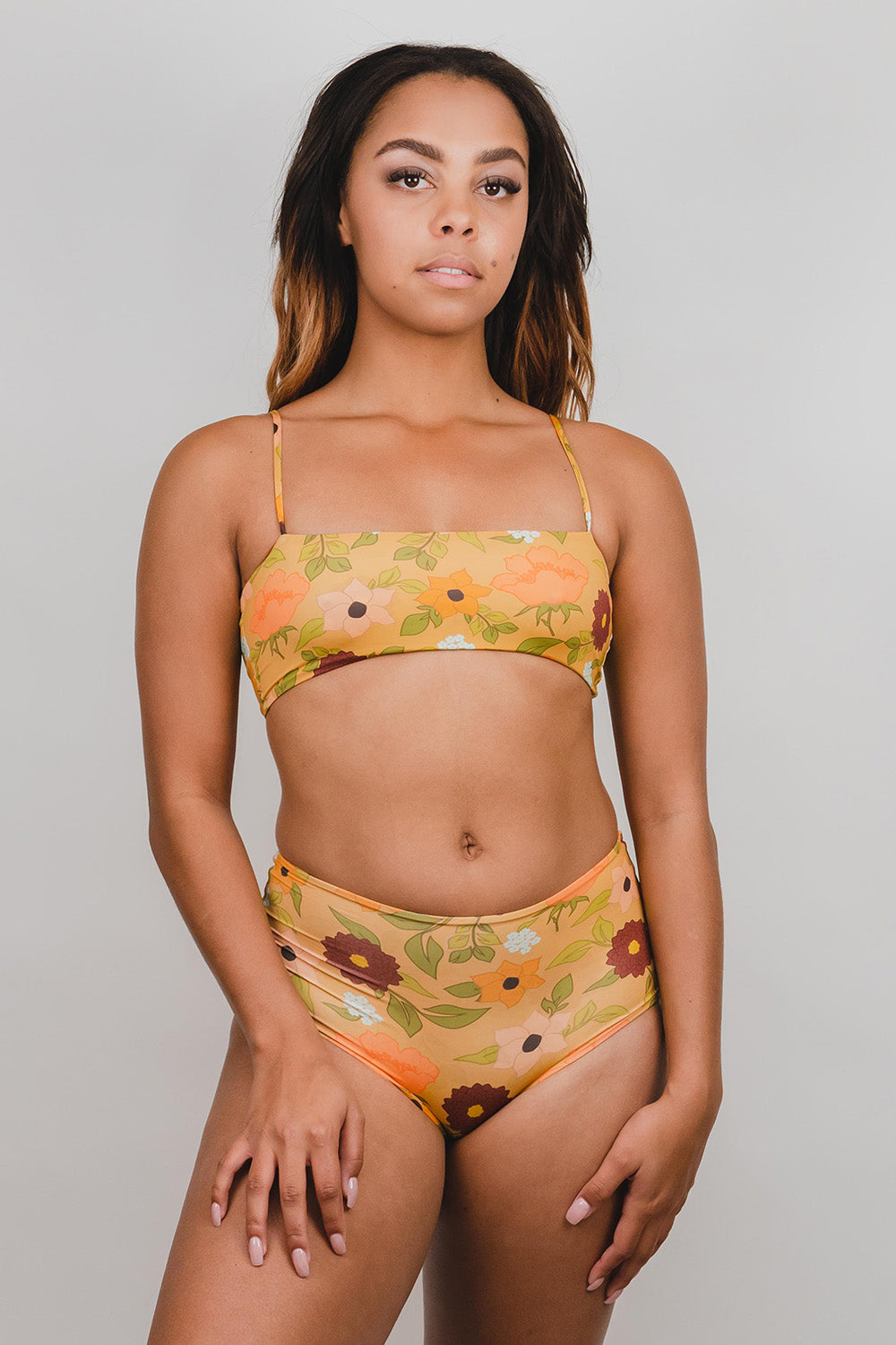 Mai Deluxe MOD Top in 70's Floral – Society Bikini Hawaii