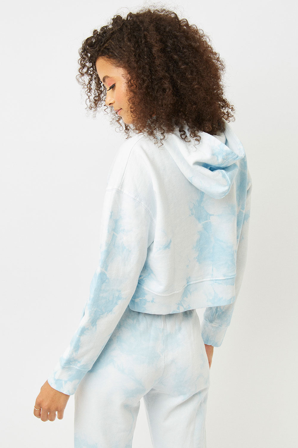 Frankie's Bikinis Aiden Sweatpant in Baby Blue Tie Dye- Final Sale